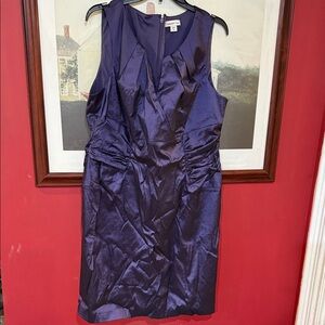 Coldwater Creek Shimmering Purple Taffeta Midi Dress